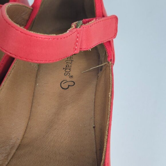 BareTraps Red Flats with Strap - Picture 9 of 11